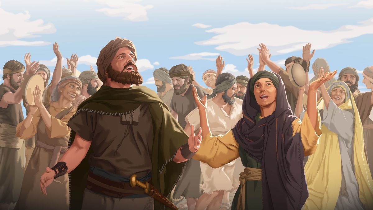 باراق و دِبوره سرود پیروزی‌شان را می‌خوانند و اسرائیلیان دیگر دف می‌زنند و می‌رقصند.‏