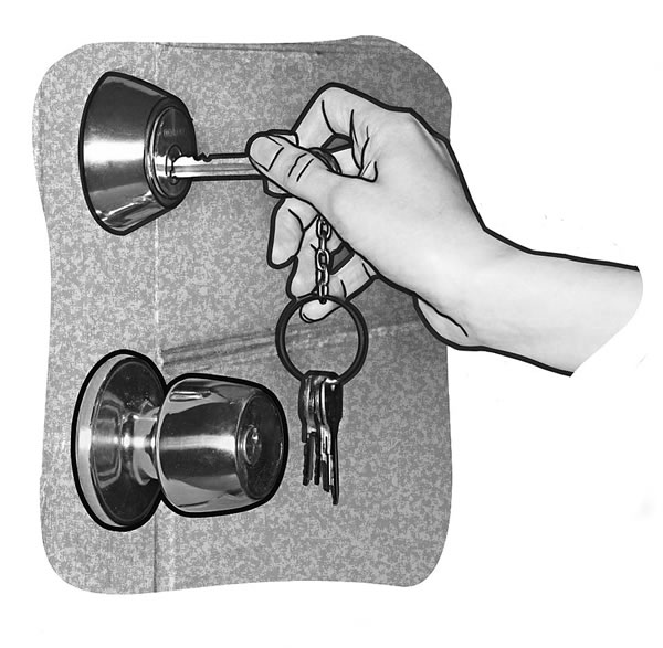 Quelqu’un déverrouillant une porte