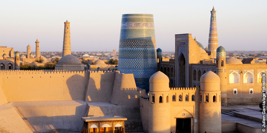Les remparts d’Itchan Kala à Khiva (Ouzbékistan)