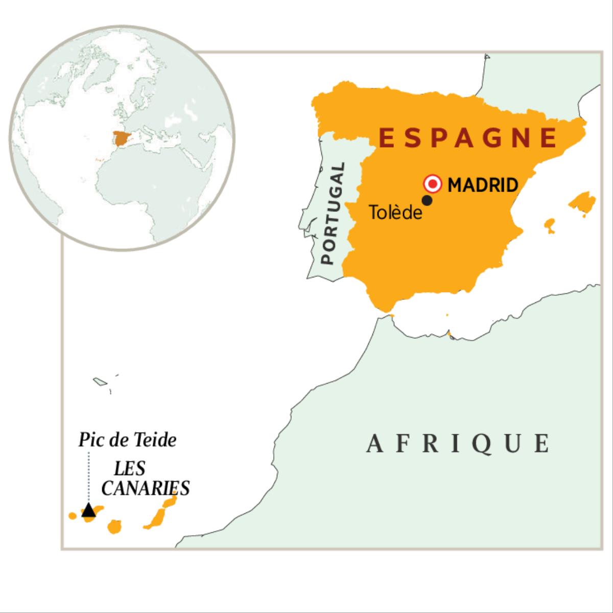 L’Espagne sur une carte
