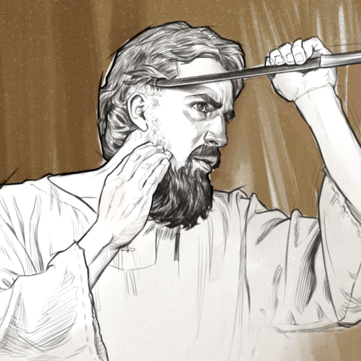 Ézéchiel rase ses cheveux et sa barbe