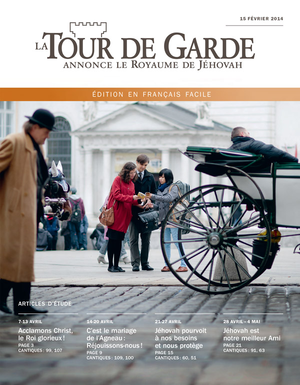 Des Témoins de Jéhovah prêchent.