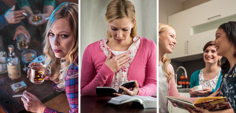 A unha muller moléstalle a conciencia mentres está nunha festa. Despois de aprender o que ensina a Biblia, desfruta de boas compañías