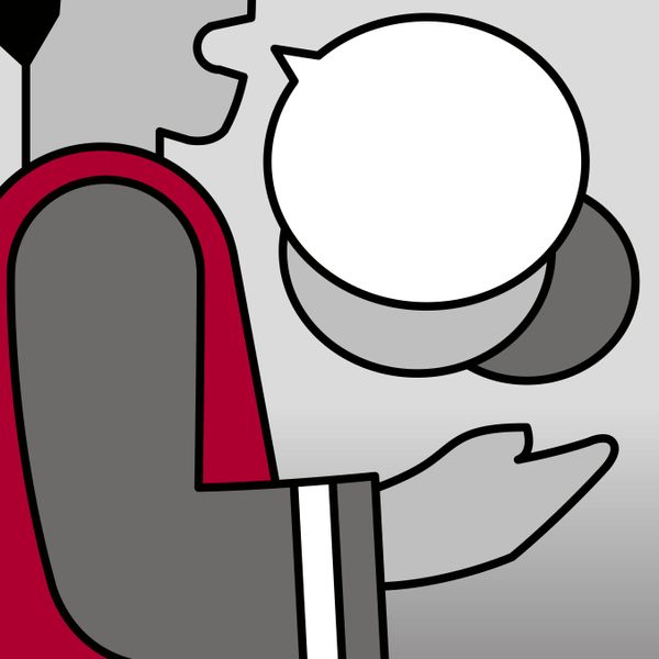 Un debuxo dun líder relixioso falando.