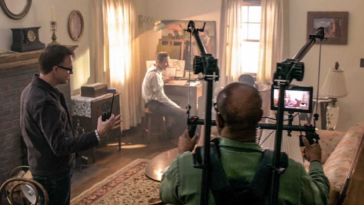 O Departamento de Audiovisuais filmando un vídeo para un congreso