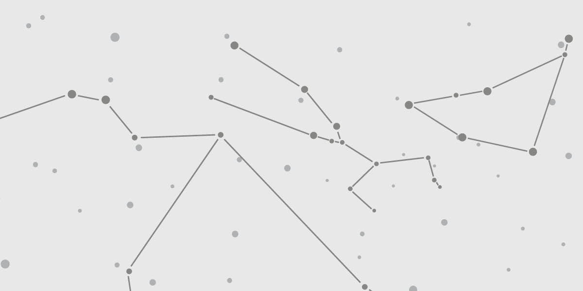 Un mapa con constelacións