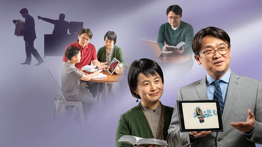 Taʼanga: Peteĩ ermáno ojejopy vai ekonómikamente. 1. Haʼe oñemosẽ itraváhogui. 2. Haʼe ojapo pe estúdio de família. 3. Haʼe olee la Biblia haʼeñoháme. 4. Haʼe osẽ opredika hembirekóndi.