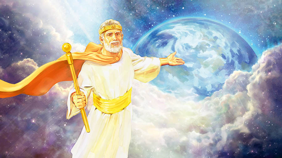 Jesús oĩ yvágape ha oseñala hína ko yvy. Haʼe omaña Jehováre oipotágui haʼe ogia chupe.