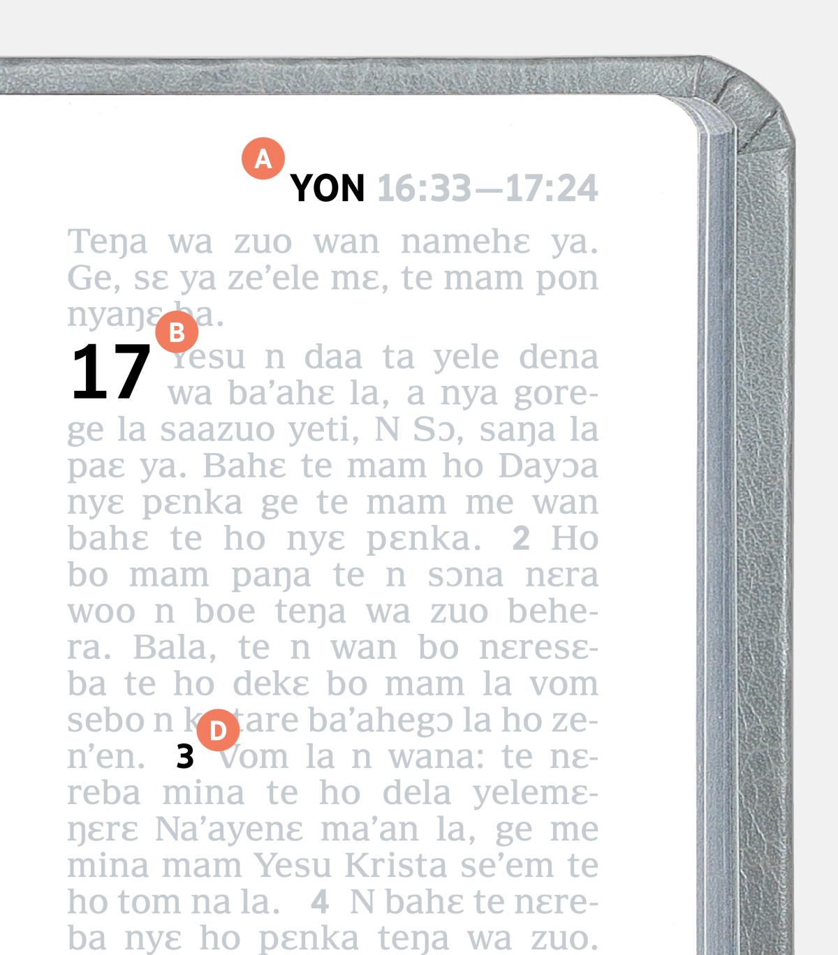 Baabule gɔnlaka n tari dãalesum n de A, B, la D.