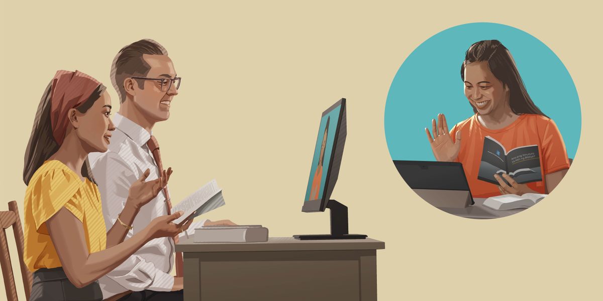 Mabipɔka la a sira, la pɔka ayima n boi bim zamesa Baabule la videoconferencing poan.