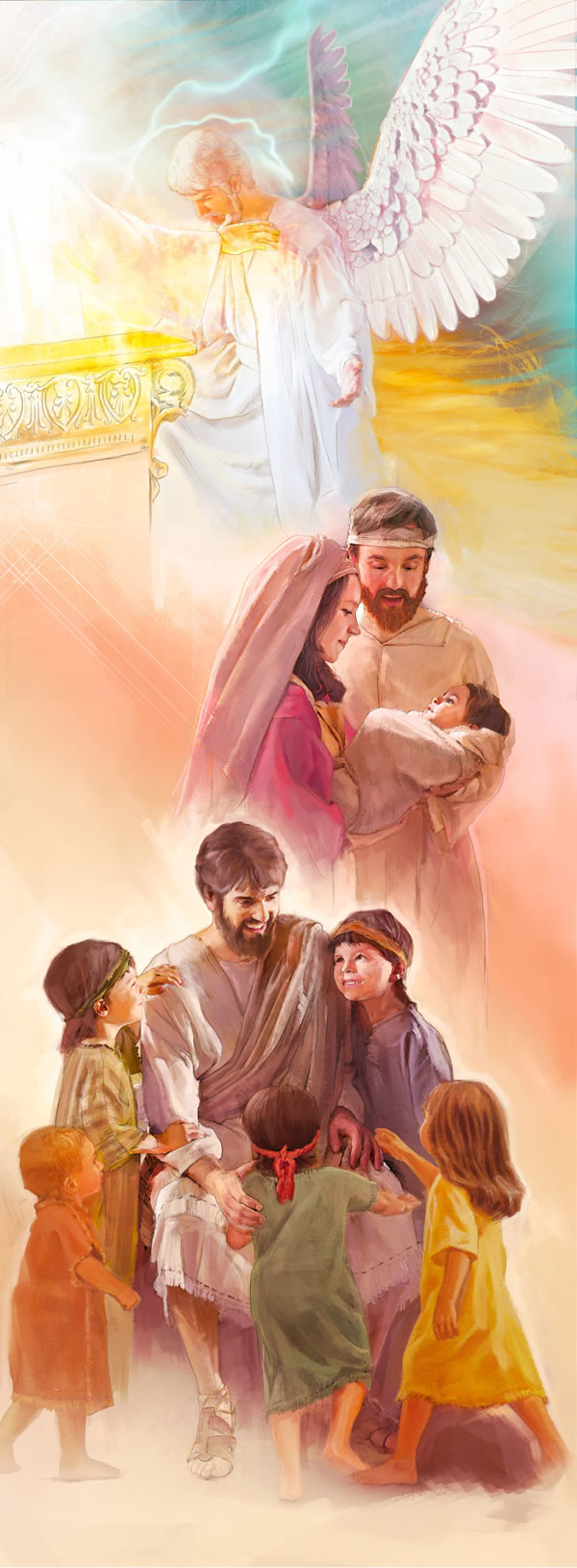 1.Yesu ali omwigiru; 2. Yesu ali mwana ashutuirwe Maria na Yosefu; 3. Yesu nayegesa abaana