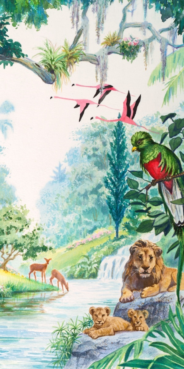 Lavovi, ptice i srne u edenskom vrtu