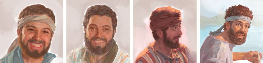 Andreas, Petrus, Filipus, Yakobus