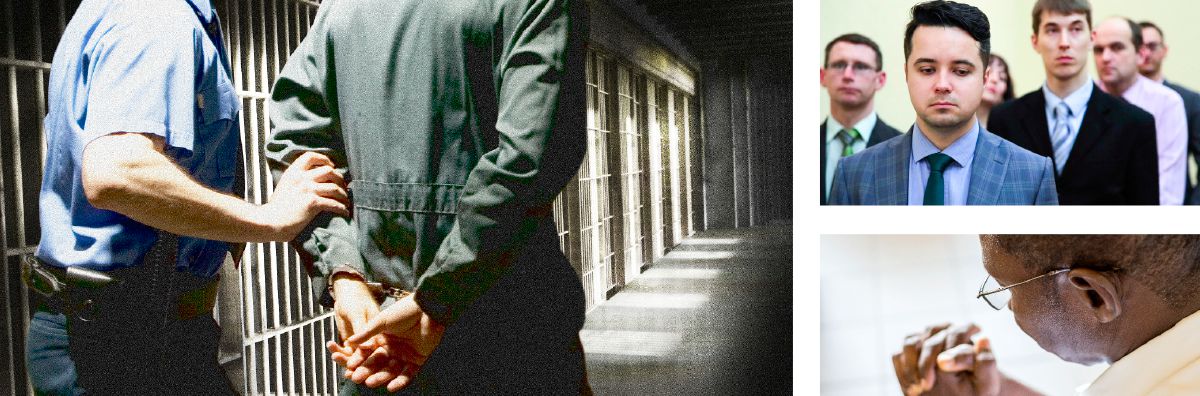 Seorang saudara diborgol dan dibawa ke penjara; sekelompok saudara dan saudari; seorang saudara berdoa