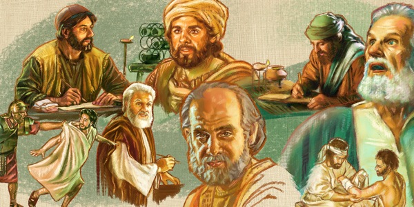 Pria-pria yang menulis tentang Yesus—Matius, Markus, Lukas, Yohanes, Petrus, Yakobus, Yudas, dan Paulus