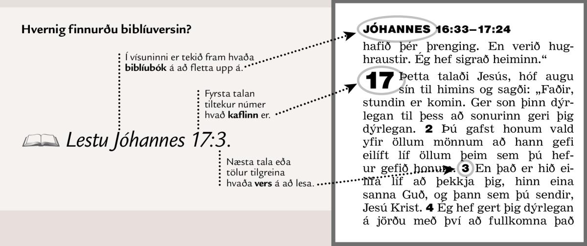 Dæmi um vísun í biblíuvers