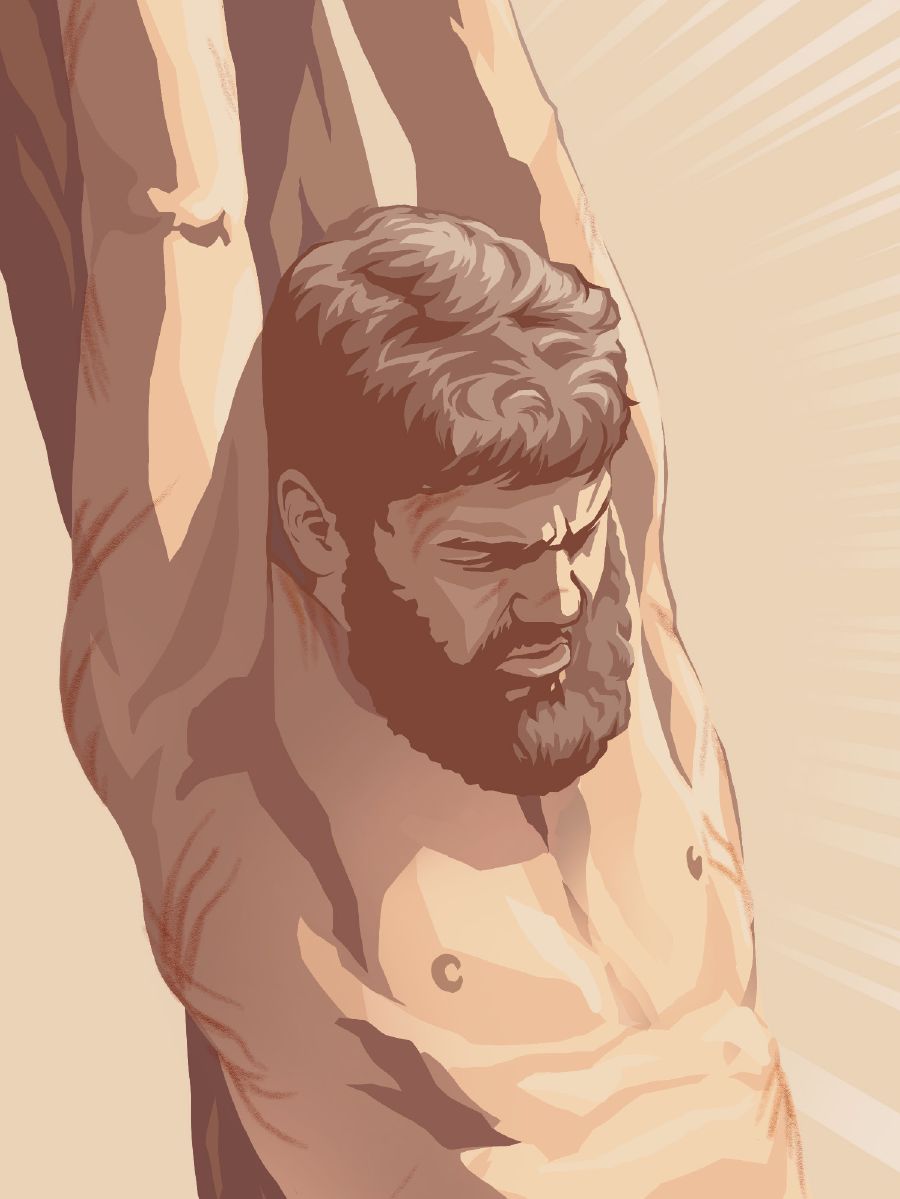 Jesús á kvalastaurnum.