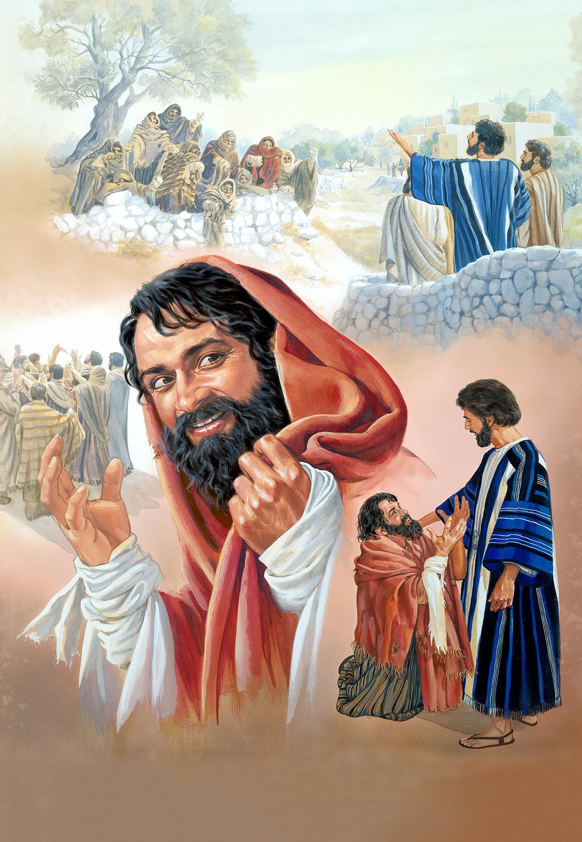 Dieci lebbrosi chiedono a Gesù di mostrare loro misericordia, vengono guariti, ma solo uno ringrazia Gesù