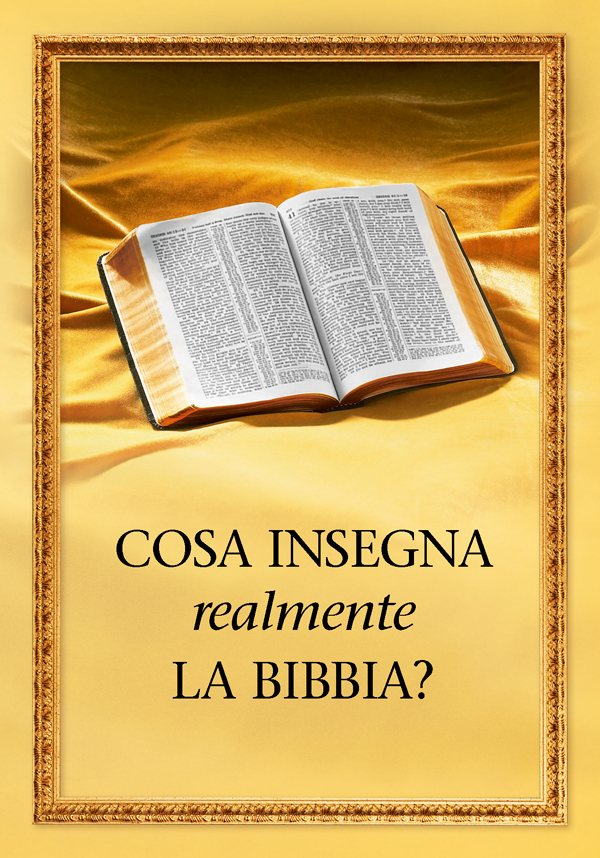 Bibbia aperta e titolo del libro “Cosa insegna realmente la Bibbia?”