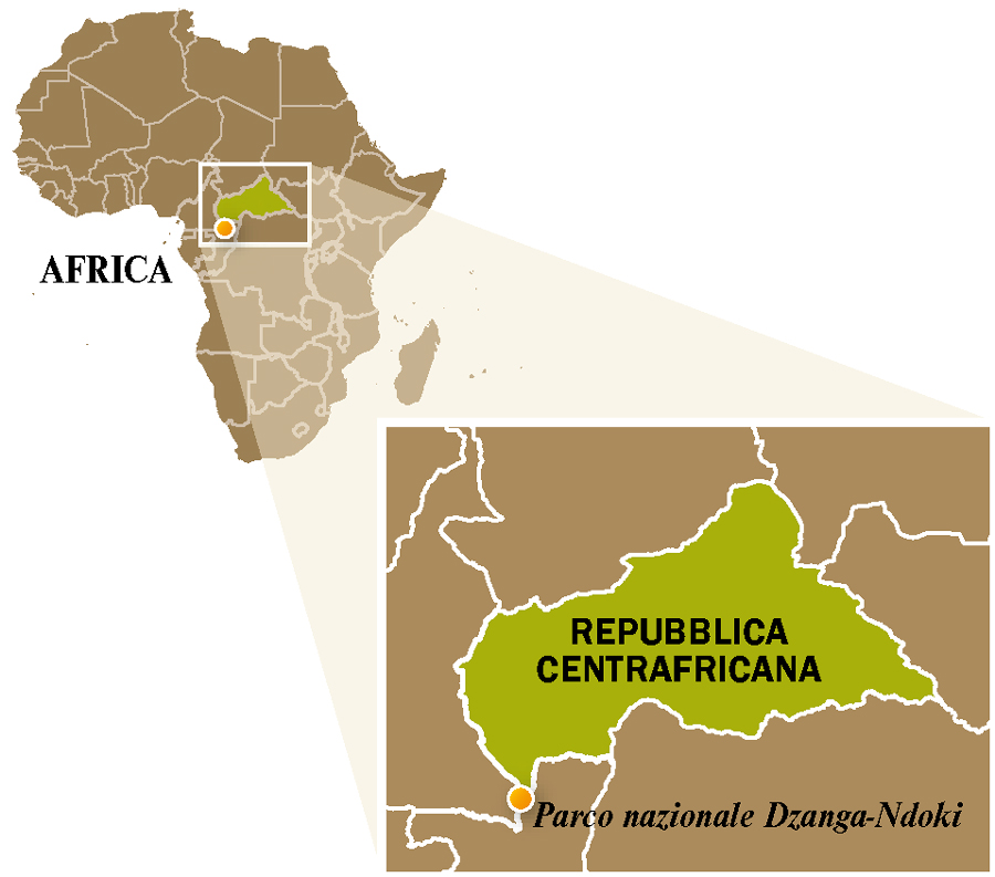 Cartina della Repubblica Centrafricana