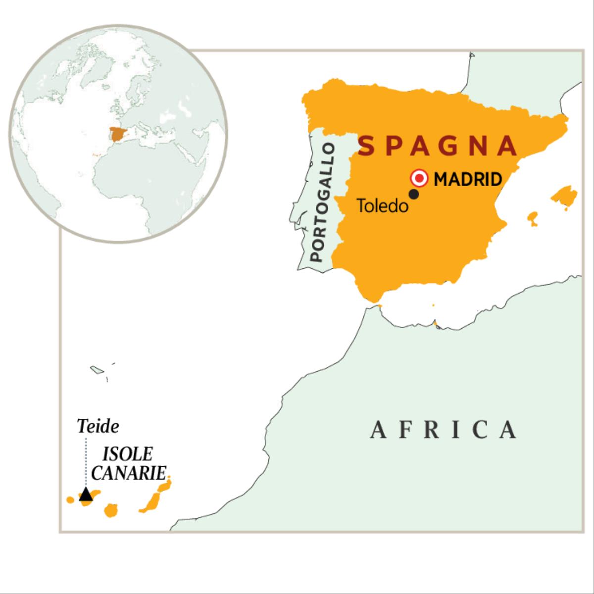 Una cartina che fa vedere dove si trova la Spagna