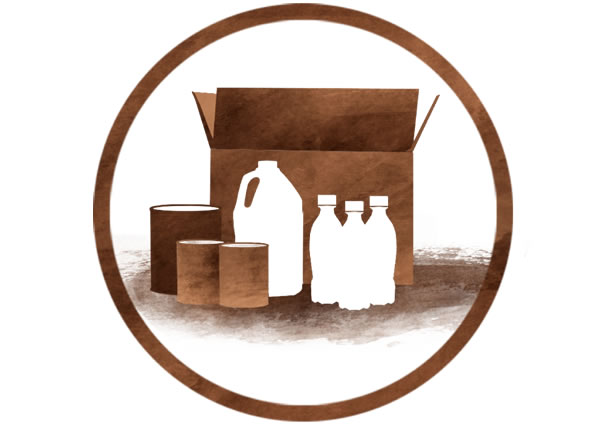 Provviste di cibo e acqua