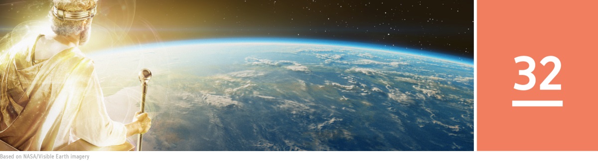 Lezione 32. Gesù Cristo, in qualità di Re celeste, tiene in mano uno scettro e governa la terra.