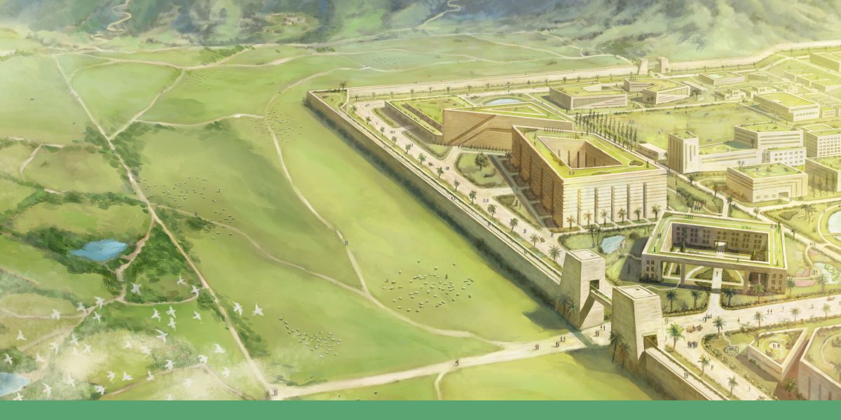 La città chiamata ‘Geova è lì’, vista dall’alto.