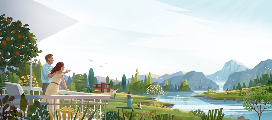 Persone felici nel Paradiso