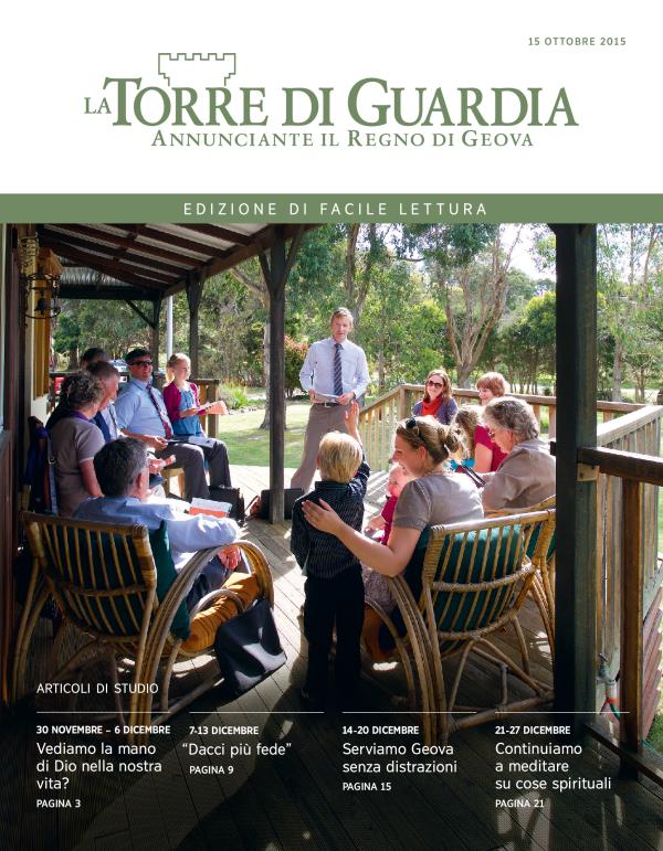Copertina della Torre di Guardia, edizione di facile lettura, 15 ottobre 2015