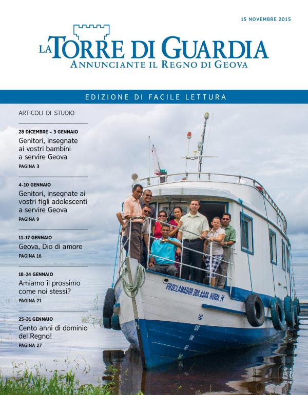 Copertina della Torre di Guardia, edizione di facile lettura, 15 novembre 2015