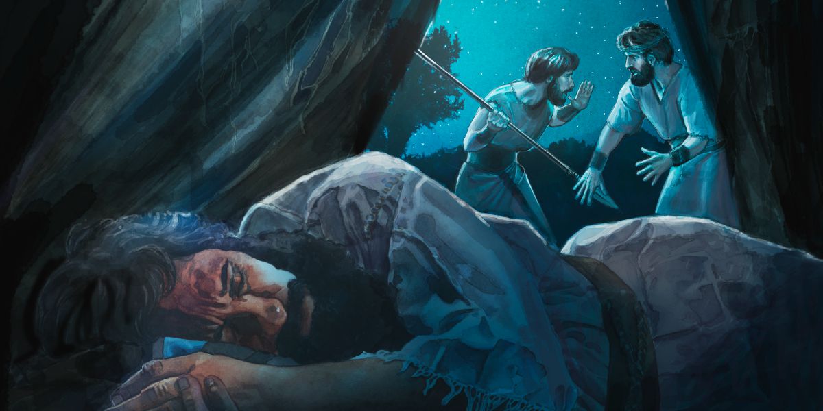 Davide impedisce ad Abisai di inchiodare il re Saul a terra