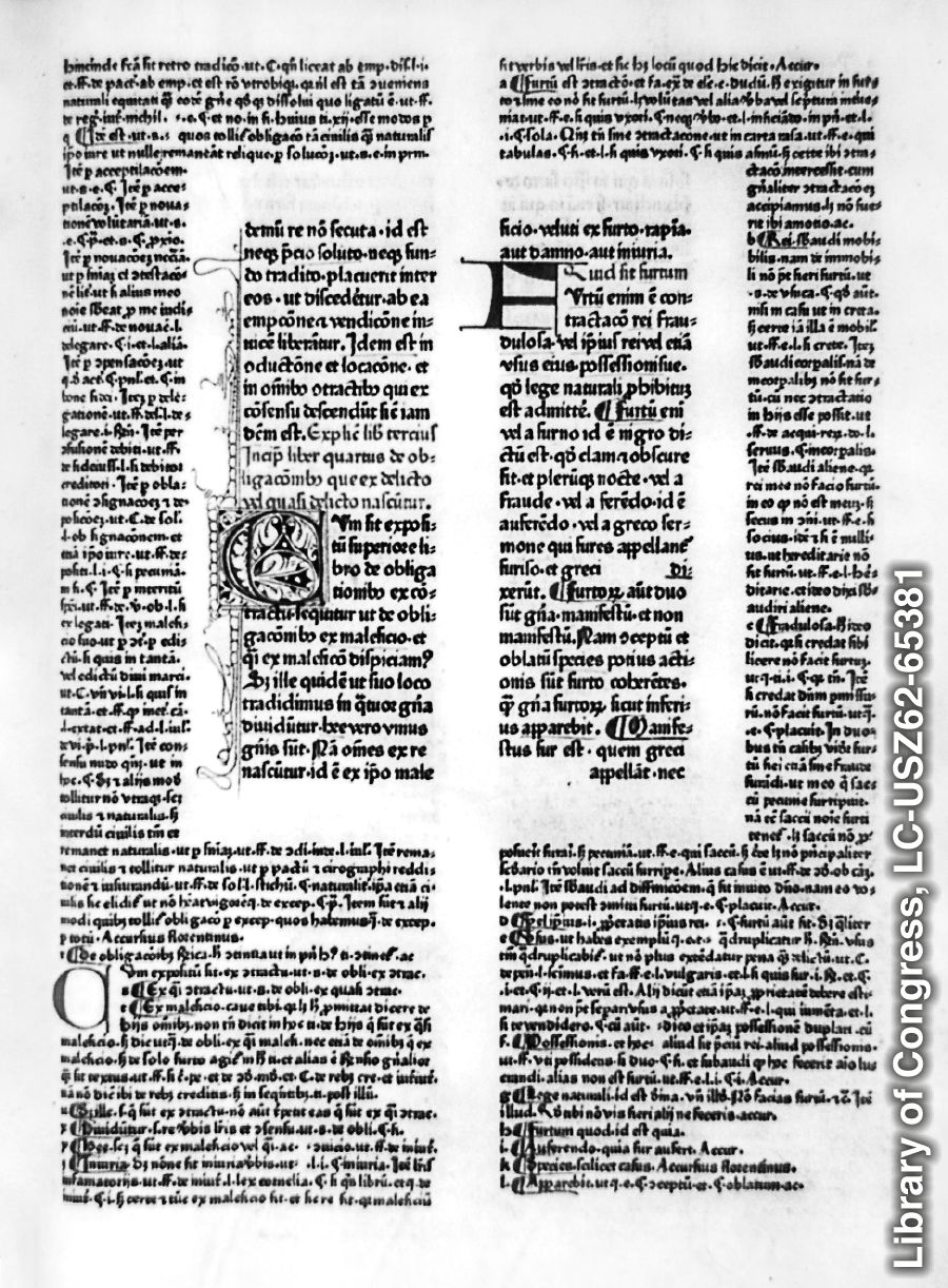 Una copia del 1468 del Digesto dell’imperatore Giustiniano