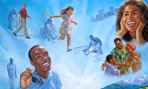 The earth changed as God purposed: Old become young, sick and blind are healed, dead are resurrected, there’s plenty of food