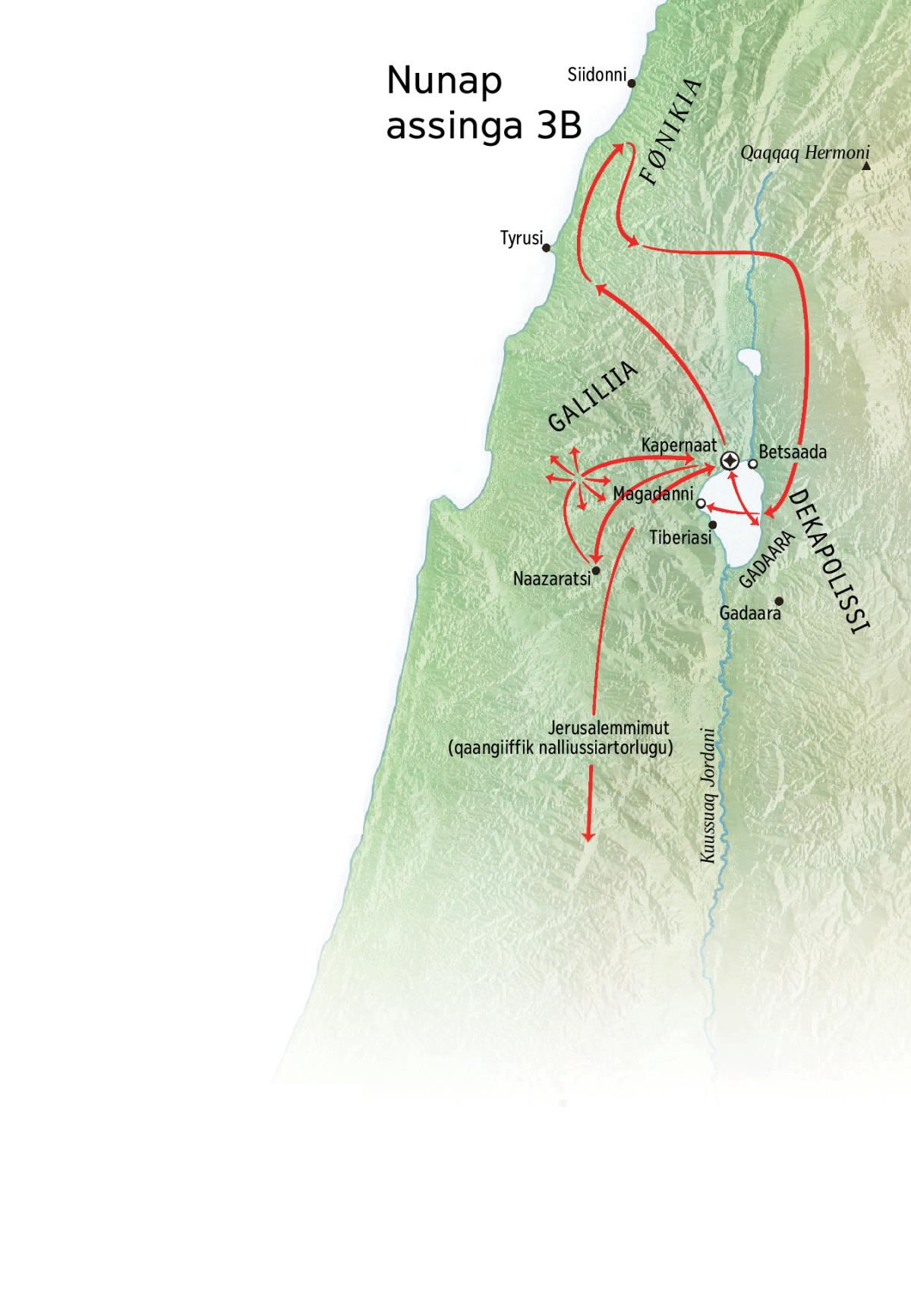 Nunap assingani sumiiffiit Galiliiap, Fønikiap Dekapolissillu eqqaanni Jiisusip oqaluussineranut tunngasut