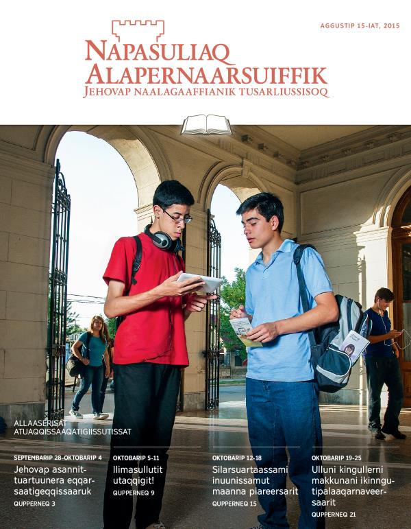 Napasuliaq Alapernaarsuiffik – Atuaqqissaarutissaq, aggustip 15-iat, 2015