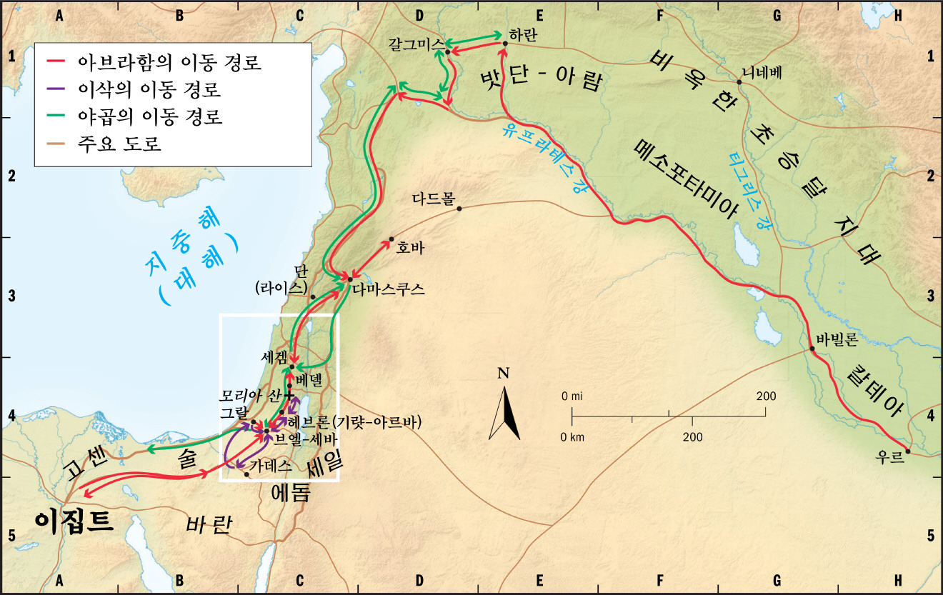 족장 시대 (전체 지도)