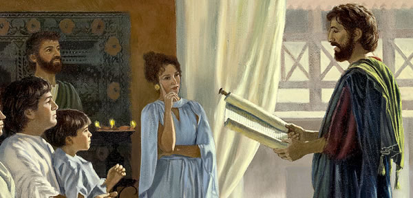 교훈을 듣고 있는 1세기 그리스도인들