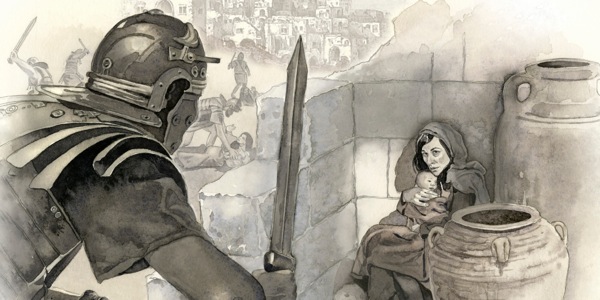 헤롯의 명령으로 베들레헴에서 사내 아이들이 죽임을 당하는 모습