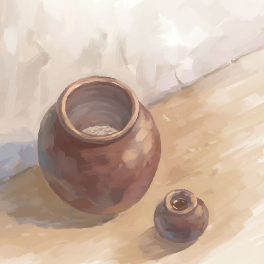 The flour and the oil jar