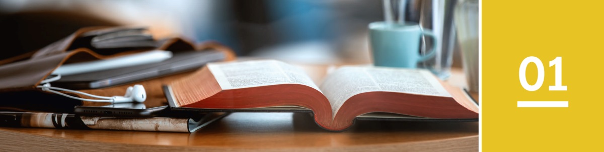 Lesson 1. The Bible open.