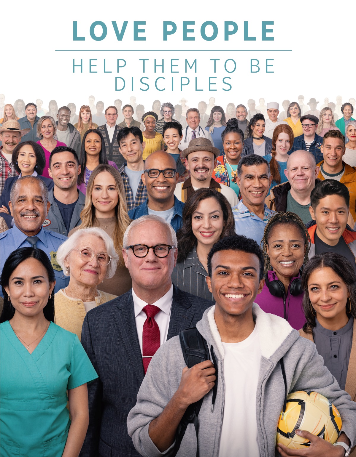Men and women of different ages, races, and cultural backgrounds.