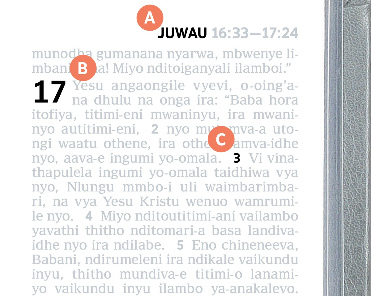 Vyolemba vinothonyi-edha A, B, na C mbamathakuru a Bibilyani.