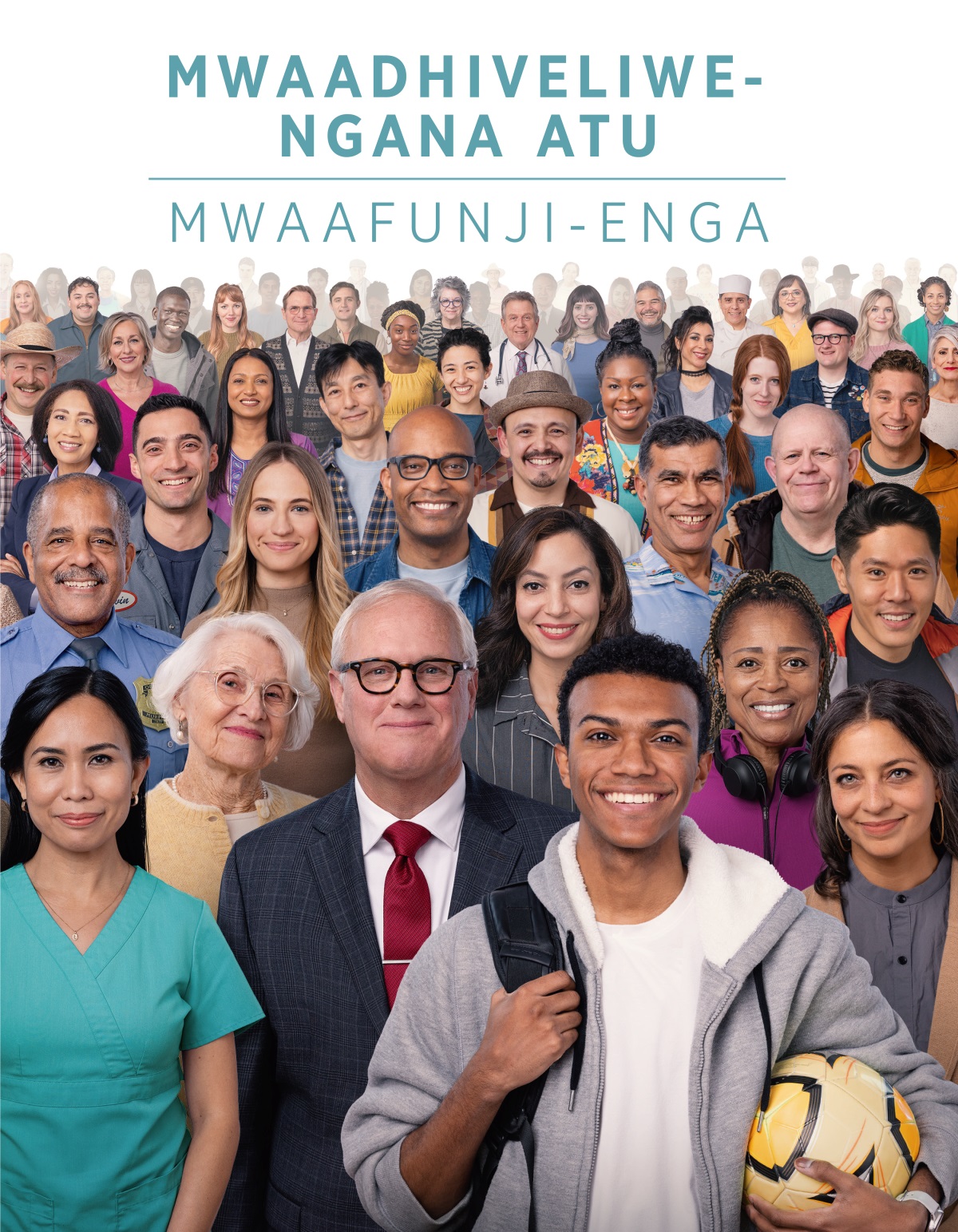 Men and women of different ages, races, and cultural backgrounds.