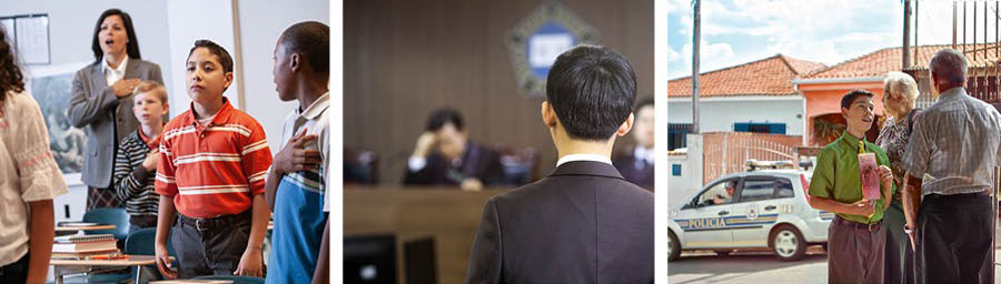 Viruthiruthi: Vyoireya vyofuneya limba rima. 1. Zombwe mbo-i xikolani angali yoimelene afwee taombanga nyumbo ya hino nasional. 2. A brother stands before court officials. 3 Bali mwinango wazombwe agawelanga tratado wamwinyaa vandhe murumiwini thitho mapolisiya tammwing’ananga.