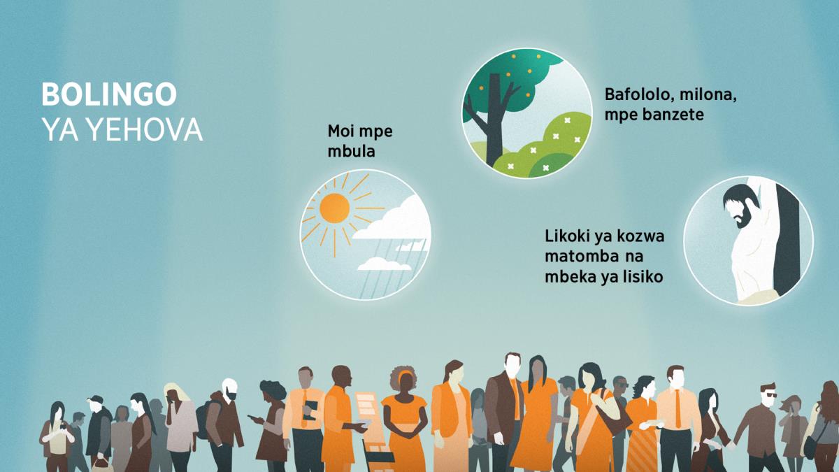 Bato ya mbula mpe mimeseno ndenge na ndenge. Bililingi: Ndenge oyo Yehova amonisaka bolingo na ye. 1. Moi mpe mbula. 2. Bafololo, milona, mpe banzete. 3. Likoki ya kozwa matomba na mbeka ya lisiko.