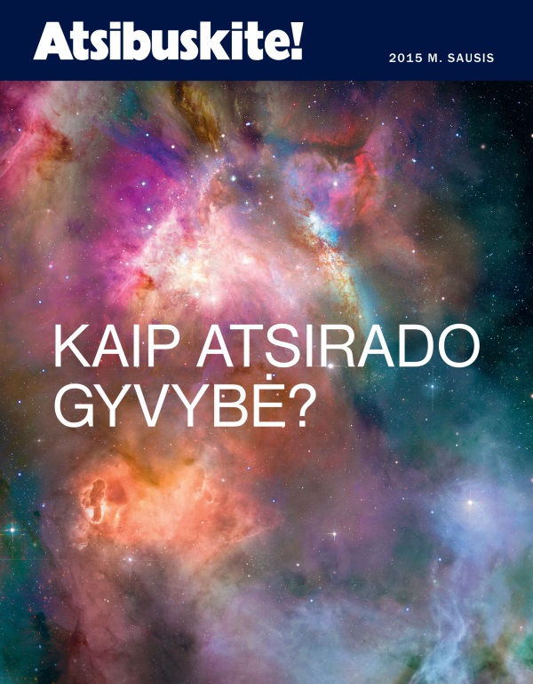 Žurnalo „Atsibuskite!“ viršelis, 2015 m. sausis | Kaip atsirado gyvybė?