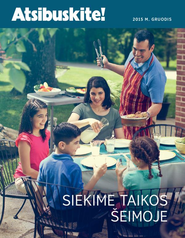 Žurnalo „Atsibuskite!“ viršelis, 2015 m. gruodis | Siekime taikos šeimoje