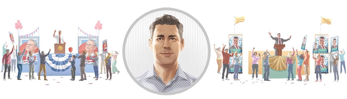 Vyras yra neutralus – jis nesiklauso nė vieno politiko, agituojančio rinkėjus.