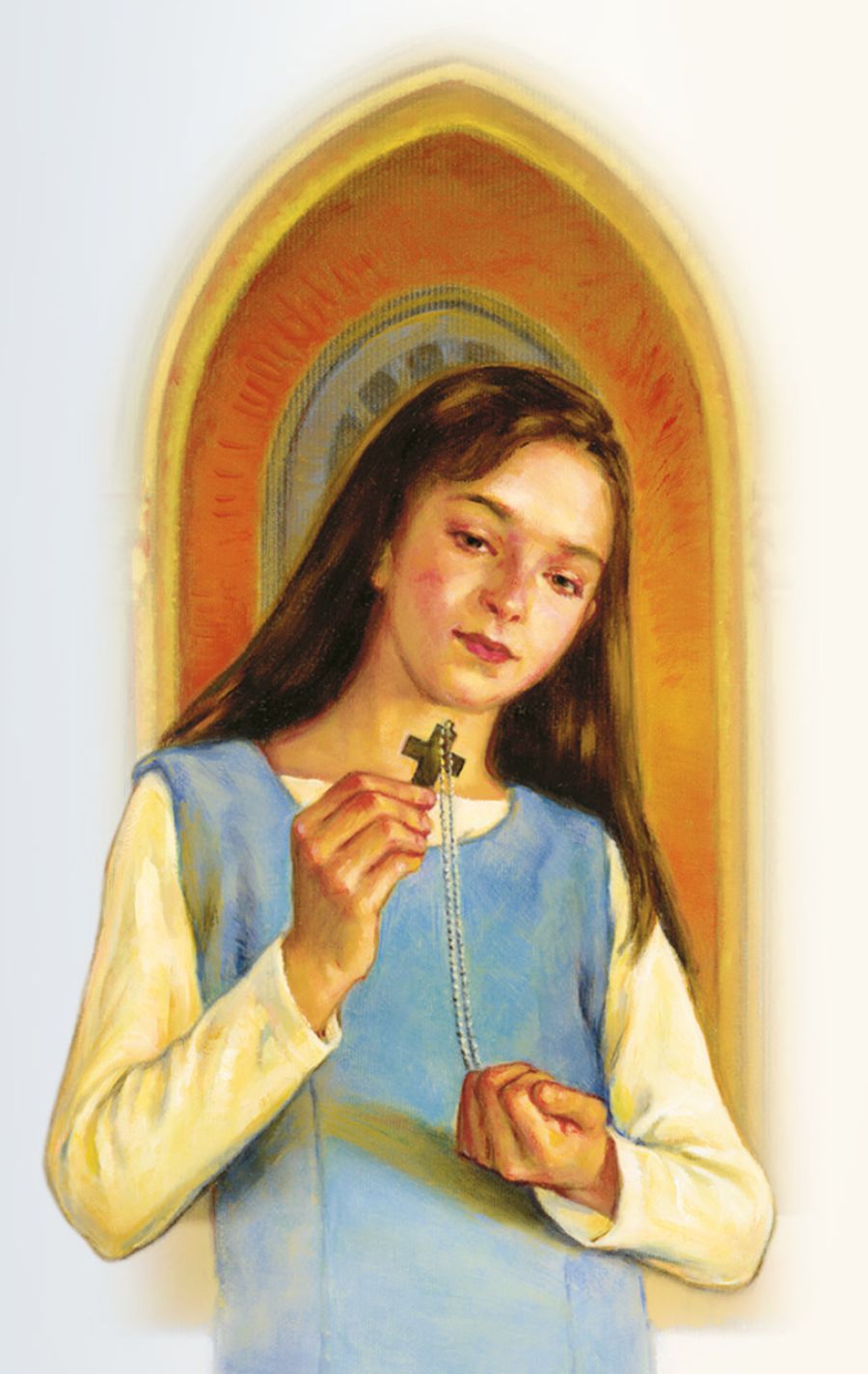 Mergaitė laiko rožinį